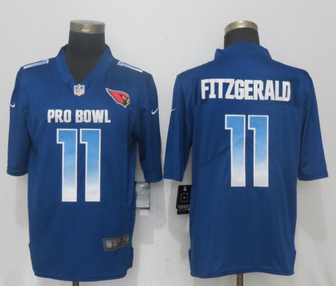 Men Arizona Cardinals #11 Fitzgerald Blue New Nike Royal 2018 Pro Bowl Limited NFL Jerseys->seattle seahawks->NFL Jersey